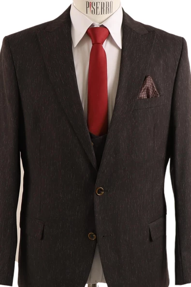 Yelekli Slim Fit Takım Elbise - 4