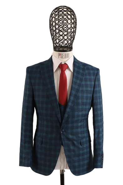 Yelekli Slim Fit Takım Elbise - 3
