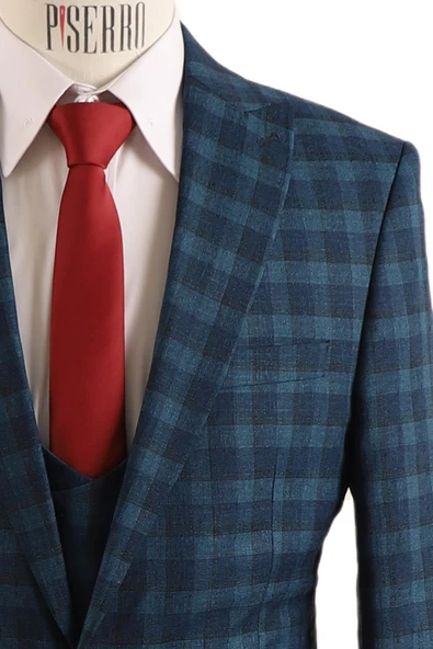 Yelekli Slim Fit Takım Elbise - 5