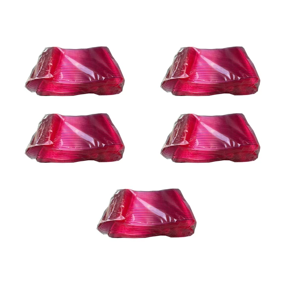 Plastik Şeffaf Pembe Sup Kaşık - Tatlı Dondurma Kaşığı - 12.5 Cm. - 50 Adetlik 5 Paket