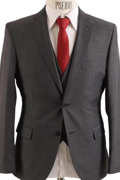 Yelekli Slim Fit Takım Elbise - 3