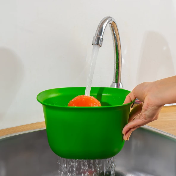 Porsima 174-1 Hazırlık Seti Süzgeç Seti Süzgeçli Karıştırma Kasesi Kase Takımı Limon Sıkacağı Seti - 4