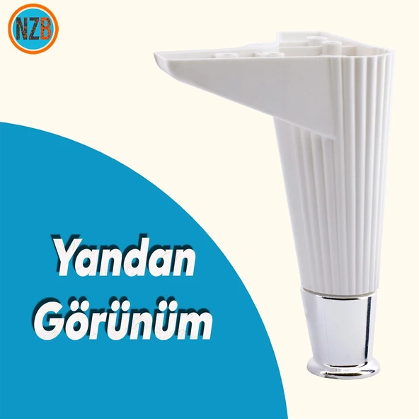 Mobilya Takımı Kanepe Çekyat Sehpa TV Ünitesi Koltuk Ayağı Baza Ayakları Beyaz Krom 15 cm 4 Adet - Resim 9