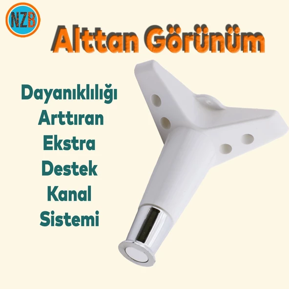 Mobilya Takımı Kanepe Çekyat Sehpa TV Ünitesi Koltuk Ayağı Baza Ayakları Beyaz Krom 15 cm 4 Adet - Resim 4