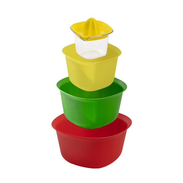 Porsima 174-1 Hazırlık Seti Süzgeç Seti Süzgeçli Karıştırma Kasesi Kase Takımı Limon Sıkacağı Seti - 6