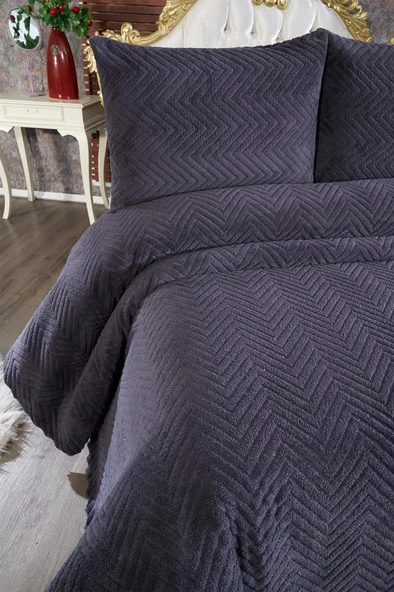 Ultrasonik Welsoft Çift Kişilik Yatak Örtüsü 230x250 Antrasit - Resim 3