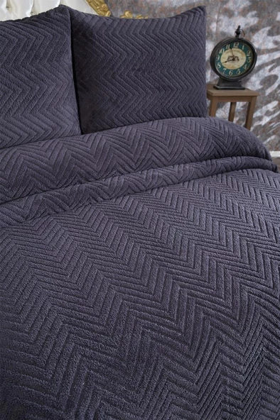 Ultrasonik Welsoft Çift Kişilik Yatak Örtüsü 230x250 Antrasit - Resim 4