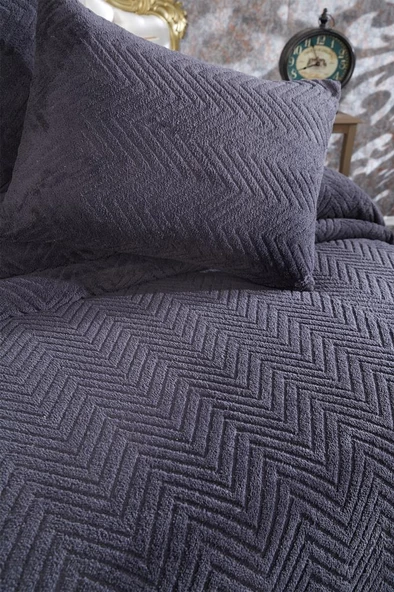 Ultrasonik Welsoft Çift Kişilik Yatak Örtüsü 230x250 Antrasit - Resim 5