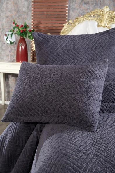 Ultrasonik Welsoft Çift Kişilik Yatak Örtüsü 230x250 Antrasit - Resim 6