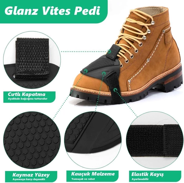 Glanz Motosiklet Ayakkabı Koruma Pedi Motor Vites Pedi Ayakkabı Bot Koruma Kauçuk Vites Değiştirici - 2