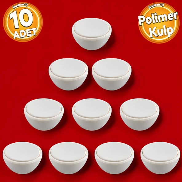 Piyano Polimer Düğme Kulp İçbükey Mat Aytaşı Dolap Mobilya Mutfak Dolabı Çekmece Kulpu Kulbu 10 ADET
