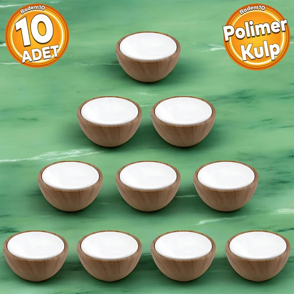 Piyano Polimer Düğme Kulp İçbükey Ceviz Beyaz Dolap Mobilya Mutfak Dolab Çekmece Kulpu Kulbu 10 ADET ürün görseli