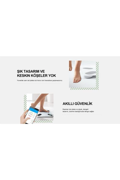 Akıllı Dijital Baskül Yağ Su Kas Vücut Kitle Endeksi Kilo Ölçer Tartı Bluetooth Destekli - 2