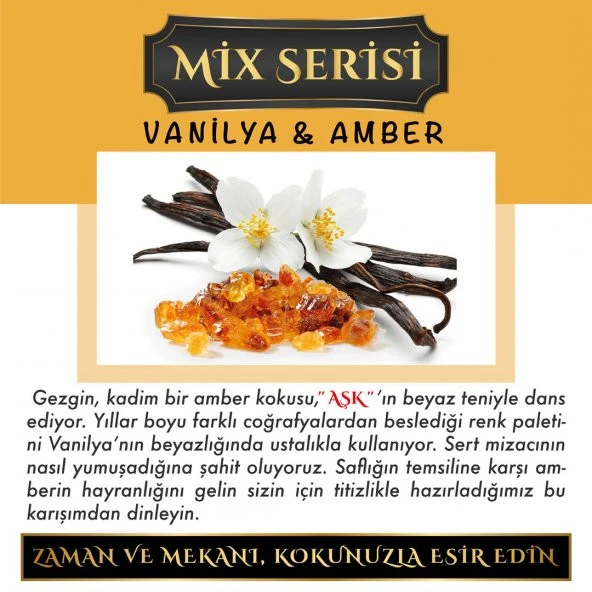 Ölümsüz Aşk Mix Serisi Vanilya & Amber Kokulu 10 x 8 ml Silindir Şişe Oto Kokusu - Resim 2