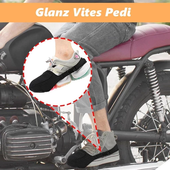 Glanz Motosiklet Ayakkabı Koruma Pedi Motor Vites Pedi Kumaş Kauçuk Giyilebilen Ayakkabı Kılıfı - 2