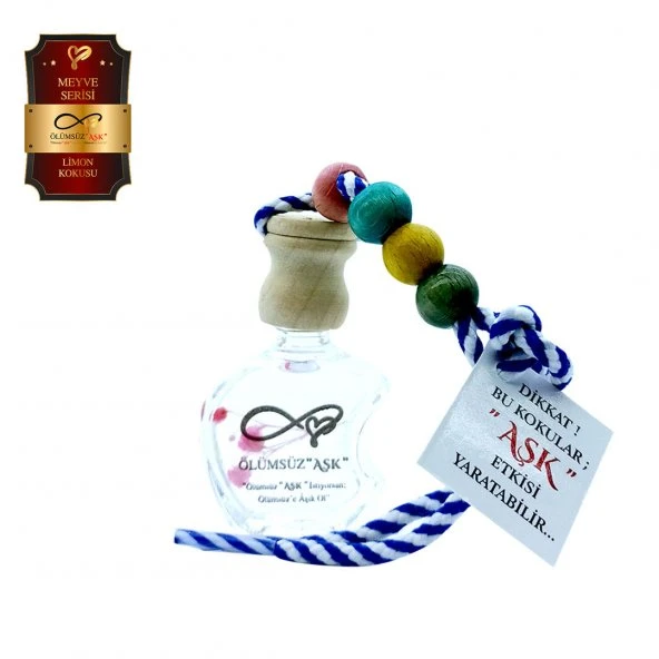 Ölümsüz Aşk Meyve Serisi Limon Kokulu 10 x 12 ml Elma Şişe Oto Kokusu ürün görseli 1