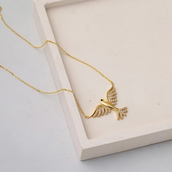 Anka Kuşu Model Altın Zincir Kolye - Resim 3