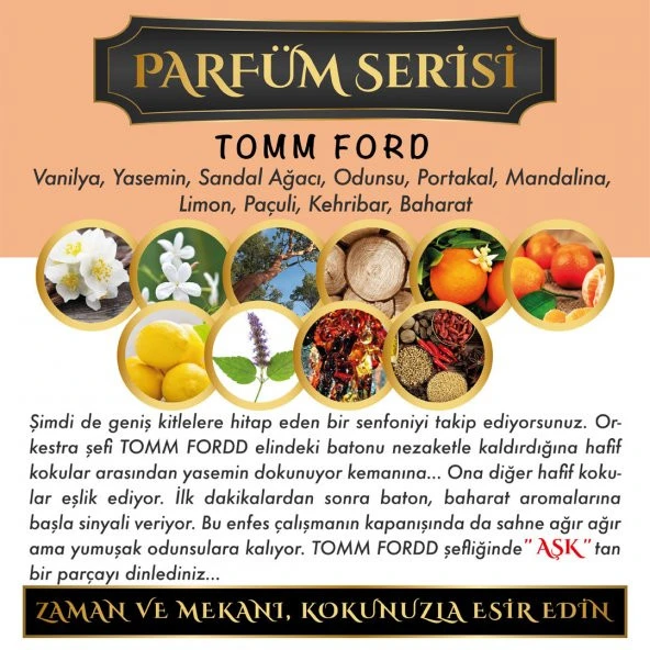Ölümsüz Aşk Parfüm Serisi Tomm Fordd Kokulu 5 x 12 ml Elma Şişe Oto Kokusu - 2