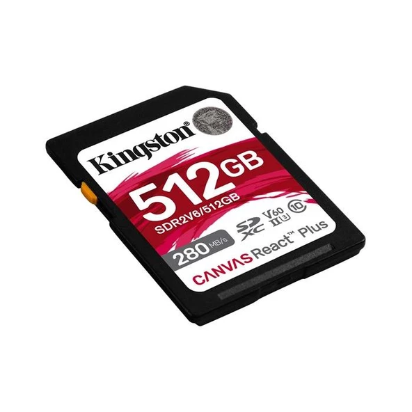 Kingston 512G Sdxc Canvas React Plus (280-150)Mb/S Sdr2V6/512Gb - 2