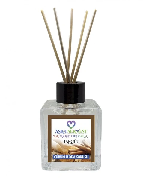 Aşk-ı Sermest Çikolata&Coconut Aromalı Bambu Çubuklu Oda Kokusu Parfüm,  Küp Şişe, 60 mL, 10 Adet ürün görseli
