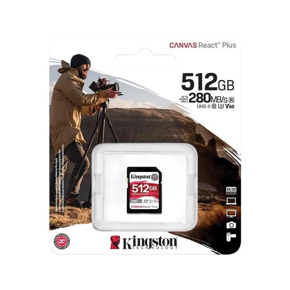Kingston 512G Sdxc Canvas React Plus (280-150)Mb/S Sdr2V6/512Gb - 3