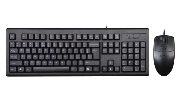 A4 Tech Siyah Q Türkçe Usb Fn Multimedya Kablolu Klavye ve Mouse Seti