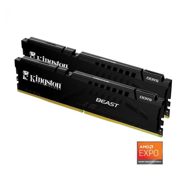 Kingston KF552C36BBEK2-16TR 16GB 5200 Mhz CL36 DIMM (2x8GB) Beast Black EXPO Ddr5 Ram