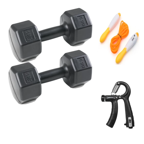 PS SPOR 8 KG DAMBIL (4 X 2 + SAYAÇLI AYARLANABİLİR EL YAYI + SAYAÇLI AYARLANABİLİR ATLAMA İPİ İLE