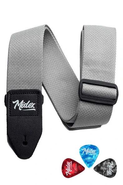 Midex ASM-26GRY Gitar Omuz Askısı Gri Renk 89-155cm (Pena Hediye) ürün görseli 1