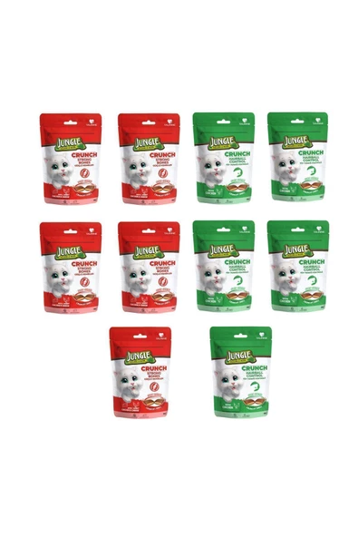 Crunch Kedi Ödül Maması Güçlü Kemikler 5 Adet ve Tüy Yumağı Kontrolü 5 Adet (1x60gr)