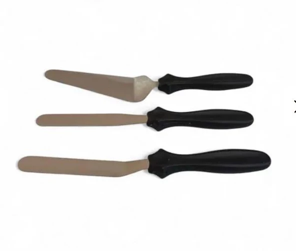 3B Trend 3'lü Eğik Ergonomik Kaymaz Saplı Spatula Seti - 3