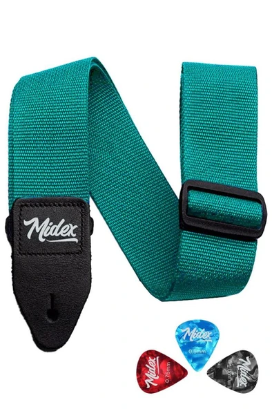 Midex ASM-26TR Gitar Omuz Askısı Turkuaz Renk 89-155cm (Pena Hediye) ürün görseli 1