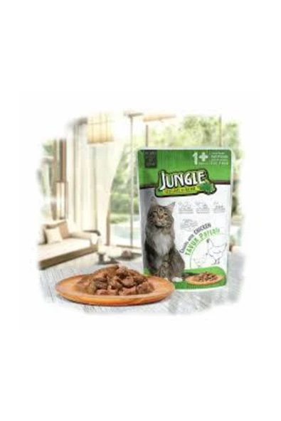 10'lu jungle kedi poşet yaş mama 100gr tavuklu