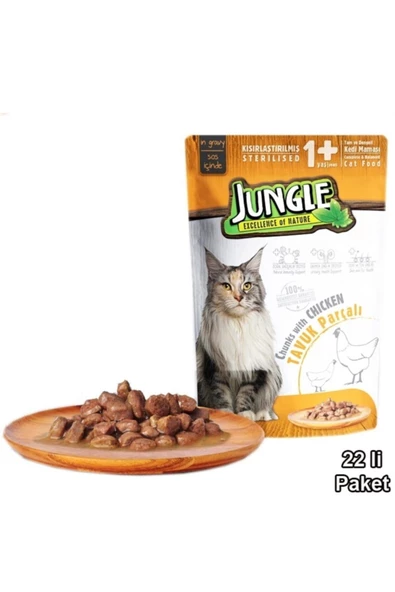 Jungle Pouch Kısır Kedi Tavuklu 22 Ad.jelli Yaş Mama