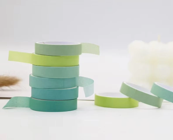 Vintage Washi Tape Bant Yapışkanlı Maskeleme Kağıdı Renkli Bant 6 lı - Yeşil Tonları - 2