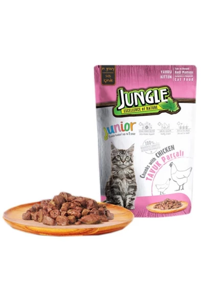 Jungle Pouch Yavru Kedi Tavuklu Jelli Yaş Mama