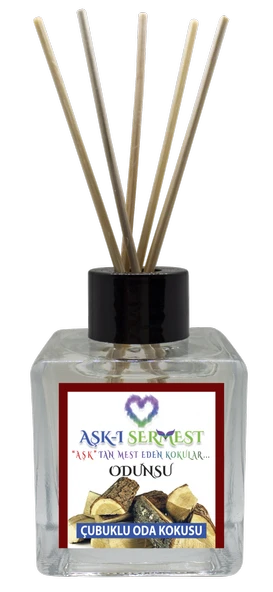 Aşk-ı Sermest Odunsu Aromalı Bambu Çubuklu Oda Kokusu Parfüm, Küp Şişe, 120 mL, 10 Adet ürün görseli 1