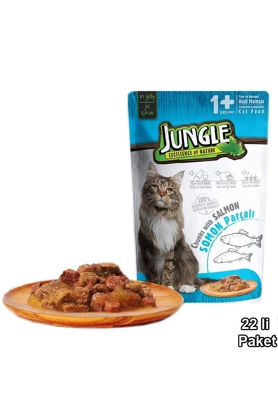 Jungle Pouch Kedi Somonlu 22 Ad.yaş Mama