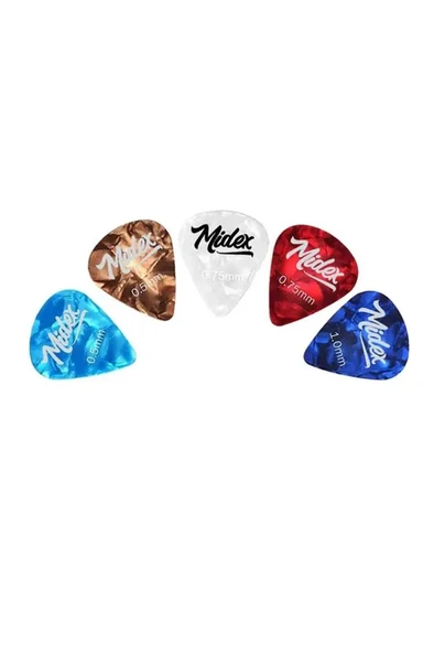 Midex PN-5 5'li Gitar Penası (0.46mm, 0.73mm, 1.00mm) ürün görseli 1