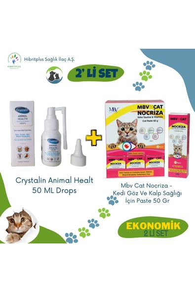 Animal Health 50 ml ve Mbv Nocriza Taurine & Vitamin cat pasta 50 Gr 2 li ekonomik set