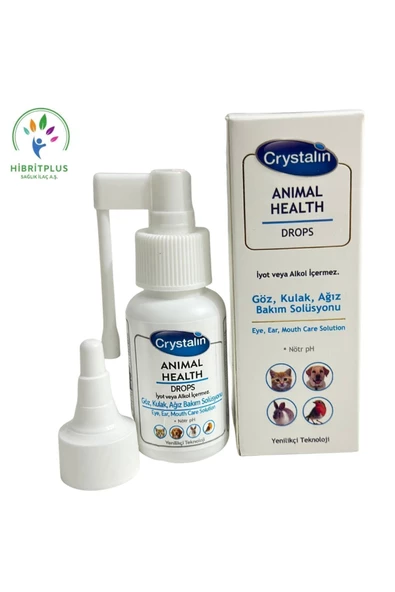 Animal Health Drops Göz, Kulak, Ağız Bakım Temizleme Solüsyonu 50 ml CRYSTALIN