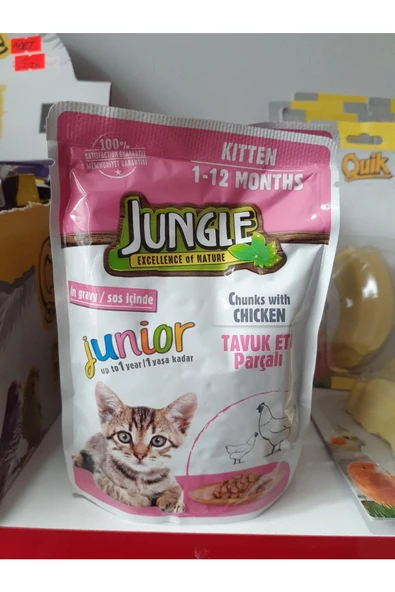 Jungle Tavuk Eti Parçalı 5 Adet Yavru Kedi Yaş Mama