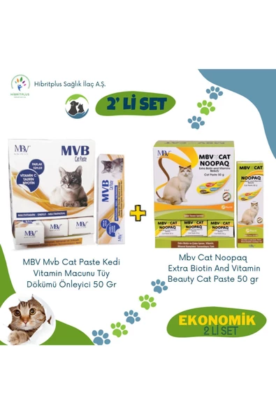 Cat Vitamin Paste 50 Gr ve Mbv Noopaq Cat Paste 50 Gr 2 li ekonomik set