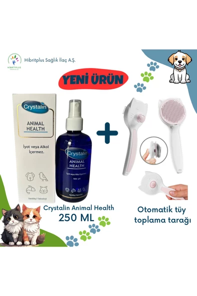 Animal Health 250 ML + kedi köpek otomatik tüy toplama tarağı 2 li Ekonomik Set