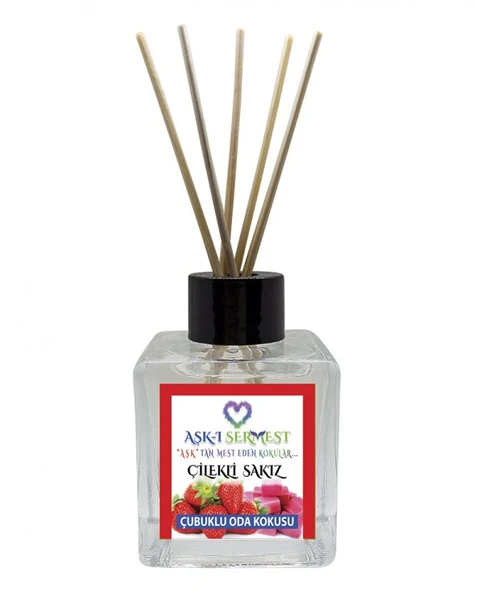 Aşk-ı Sermest Lacosstee Redd Çiçek Aromalı Bambu Çubuklu Oda Kokusu Parfüm,  Küp Şişe, 60 mL, 5 Adet ürün görseli 1