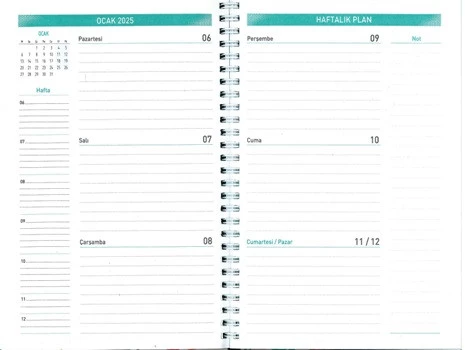 Özkan 2025 Akademik Ajanda Haftalık Ciltli 17x24 Siyah - 2