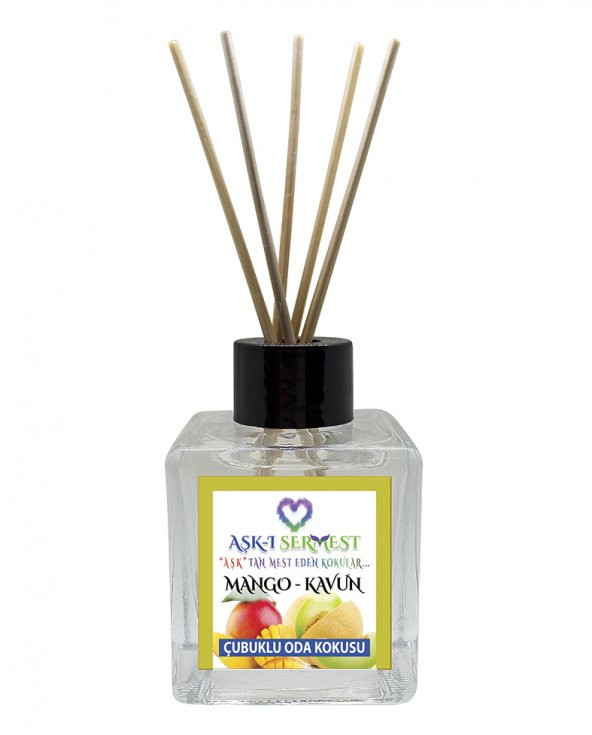 Aşk-ı Sermest Sexyy Grafitti Çiçek Aromalı Bambu Çubuklu Oda Kokusu Parfüm,  Küp Şişe, 60 mL, 5 Adet