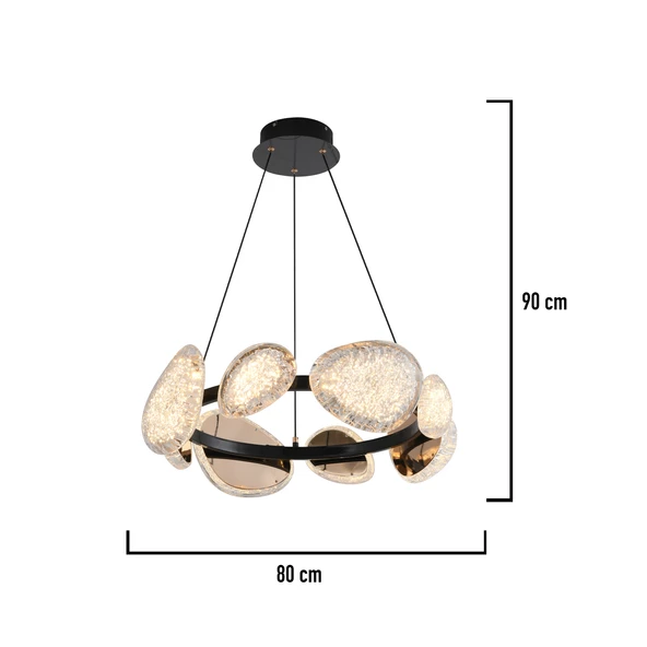 Apliqa Firuze 8'li 60 Watt Eskitme Kristal Taşlı Modern Tasarım Salon Led Avize - Resim 3