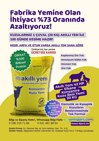 Akıllı Yem 42 HP Efsane Konsantre Kuzu Besi Yemi 20 KG - 4