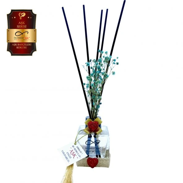 Ölümsüz Aşk Aşk Serisi Aşk Bahçeleri Kokulu 10 x 60 ml küp Şişe Bambu Çubuklu Ortam Kokusu ürün görseli 1